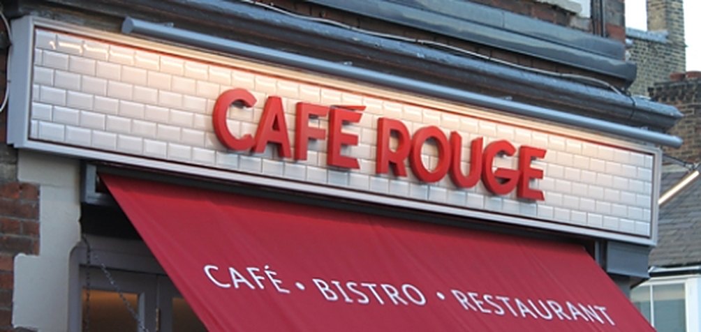 Cafe Rouge 3D letter sign