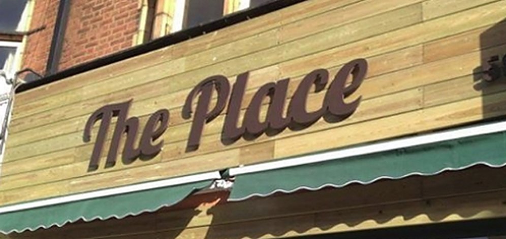 The Place 3D letters on timber