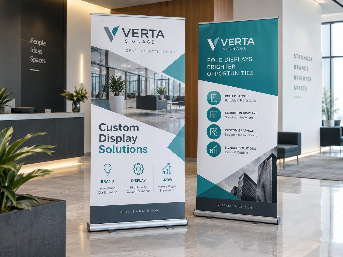 Corporate roll-up banners