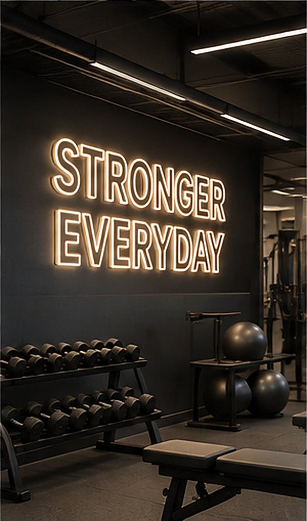 LED neon wall sign for a gym