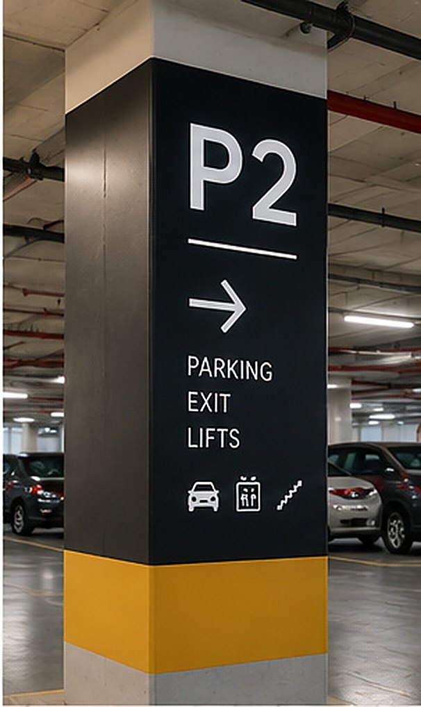 Car park wayfinding column