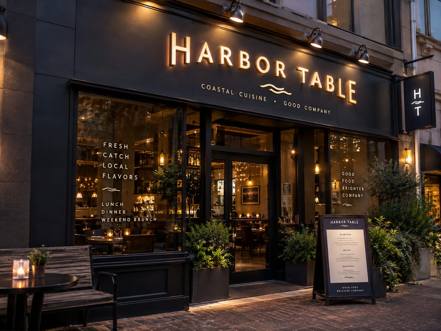 Restaurant shopfront letters and window graphics